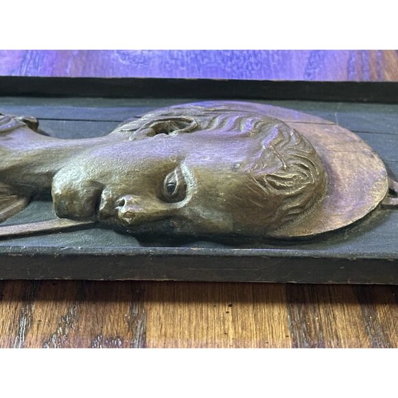 Wood Wooden‎ Young Saint John The Baptist Plaque - Picture 8 of 11